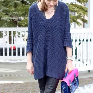 Noisy May navy oversized sweater